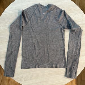 Striped Lulu athletic long sleeve size 4 gray